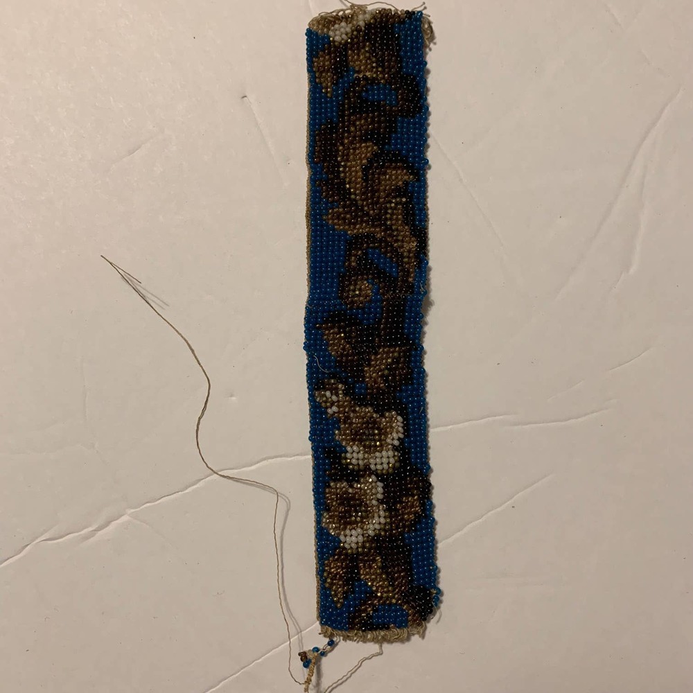 Vintage Loom Beaded Unfinished Project Handmade Bracelet‎